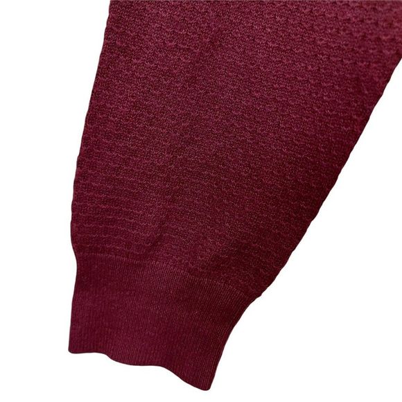 Tasso Elba Sweater Mens Medium Burgundy 1/4 Zip Knitted High Neck Long Sleeve - Picture 7 of 9